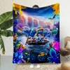Hot Anime Cartoon Smurfs Printed Blanket Picnic Blankets Warm Blanket Soft and Comfortable Blanket Home Travel Birthday Gift 6