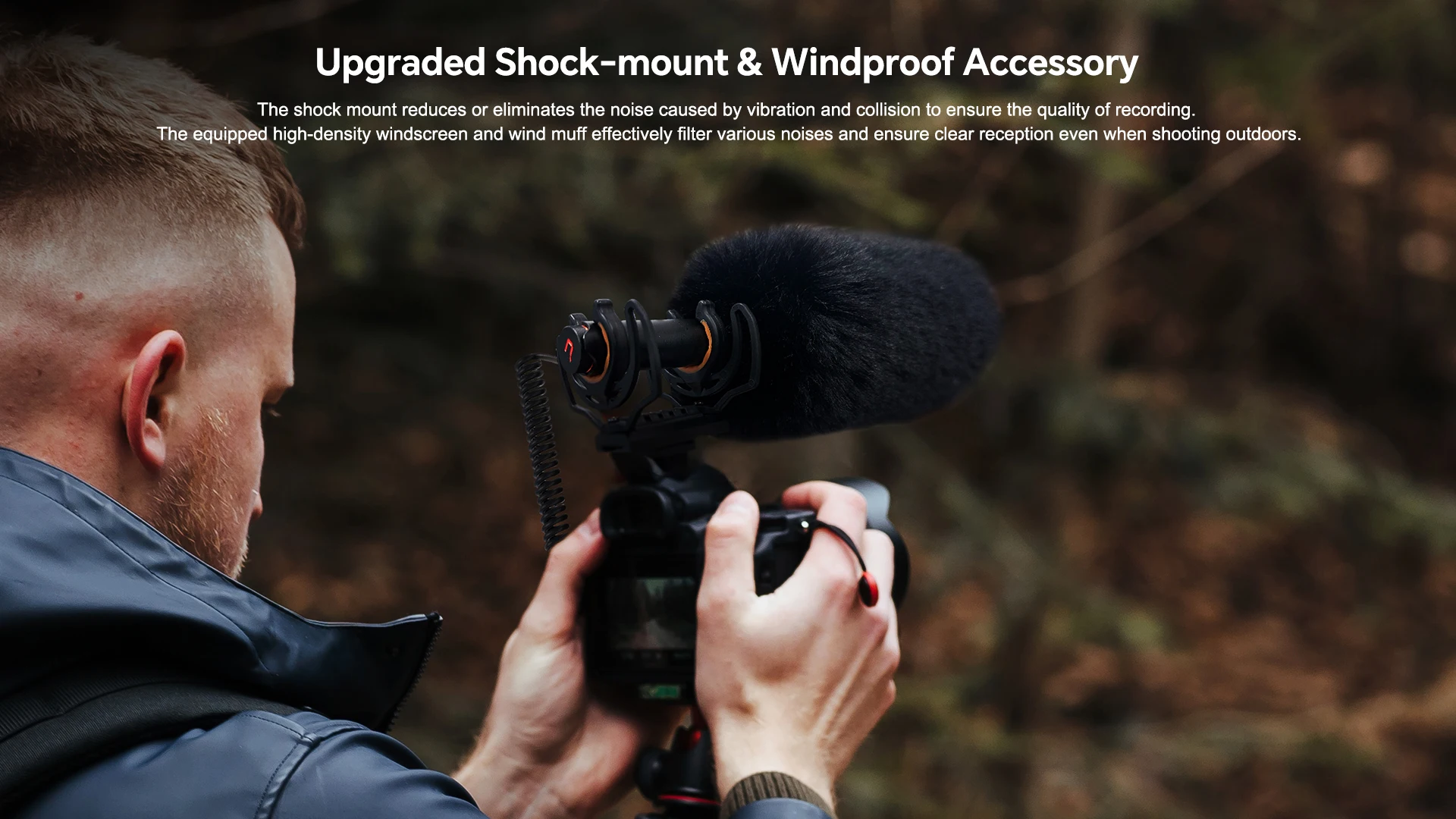 VM40 2.4G Super Cardioid Dual-Channel Wireless Shotgun Microphone,Wired and Wire