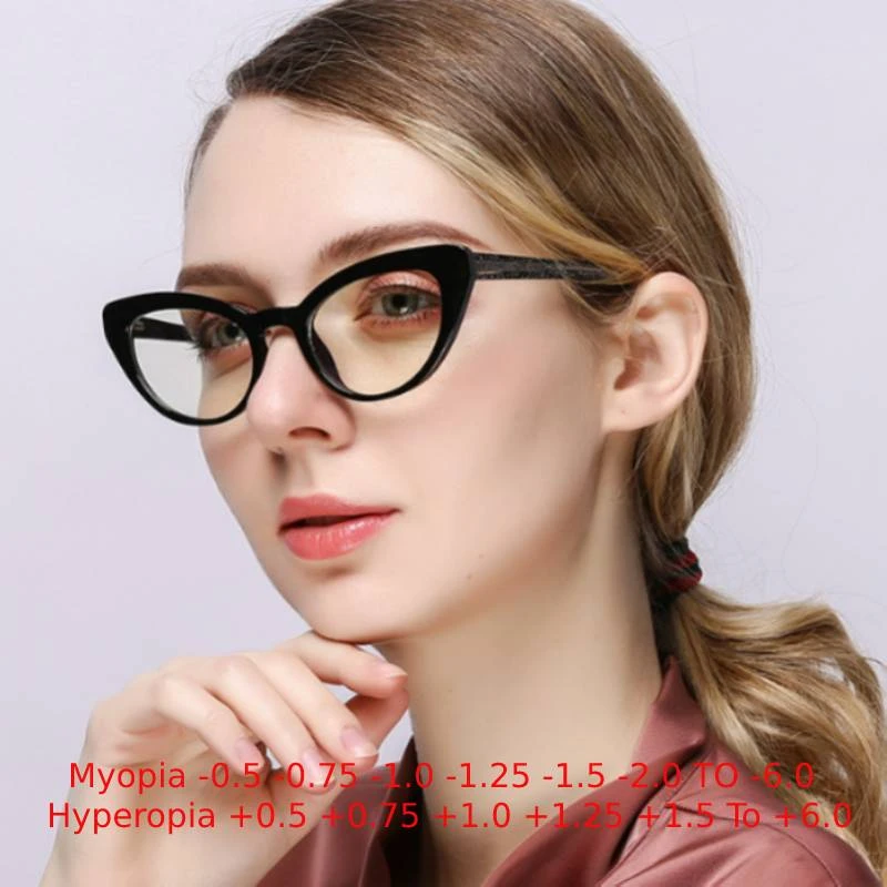 Gafas graduadas con de pequeños para mujer, con purpurina para hipermetropía 0,5 + 0,75 A + 6,0| | - AliExpress