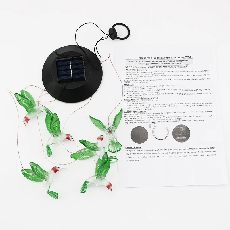 Solar Light Outdoor Powered LED Wind Chime IP65 Butterfly Hummingbird Lawn Lamp For Garden Decor Solar Garden Light Outdoor outdoor fence lights