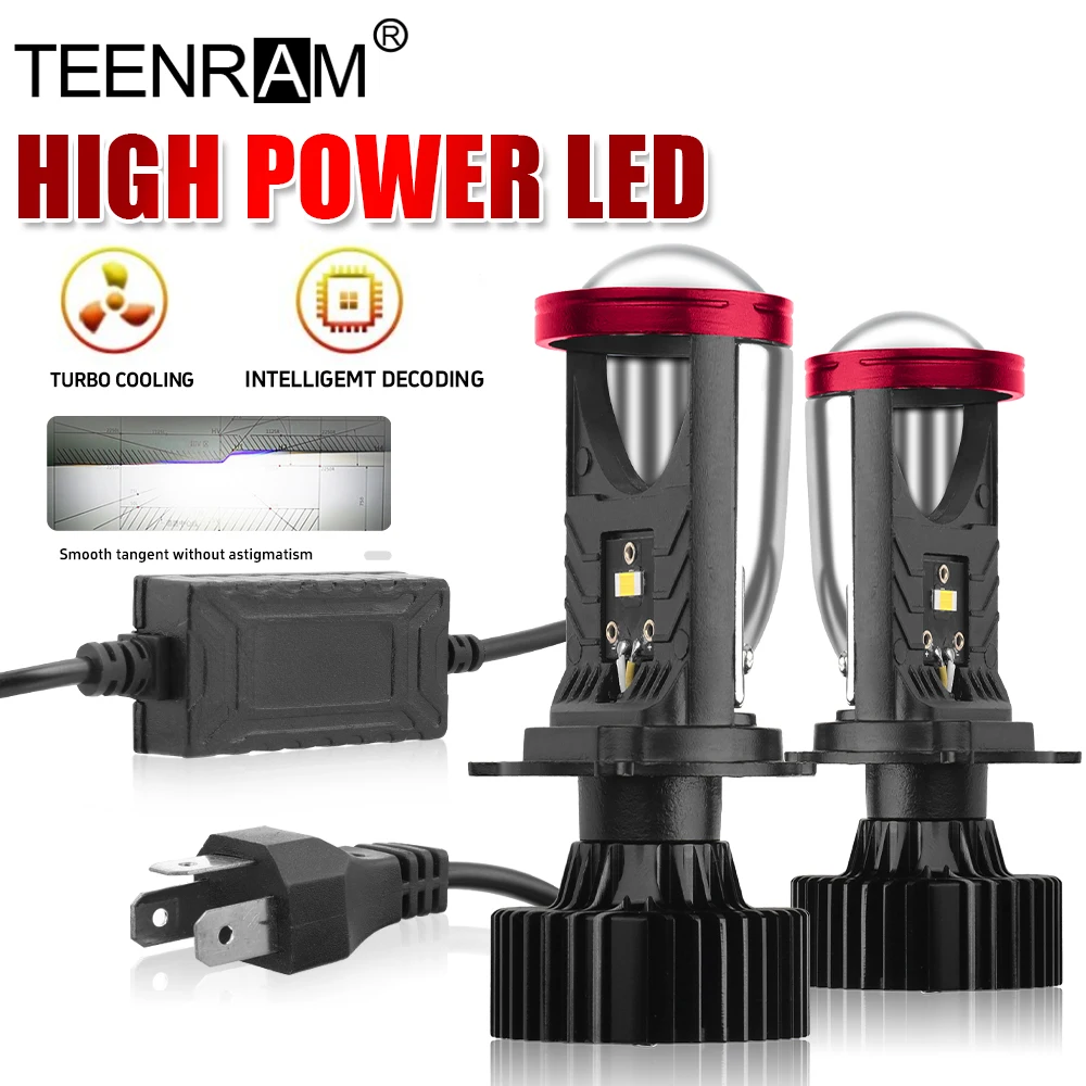 30000LM H4 Projector Lens 300W CSP Chips LED Headlight Bulbs 6000K White External Drive Front Lights 12V Turbo Auto Lamps