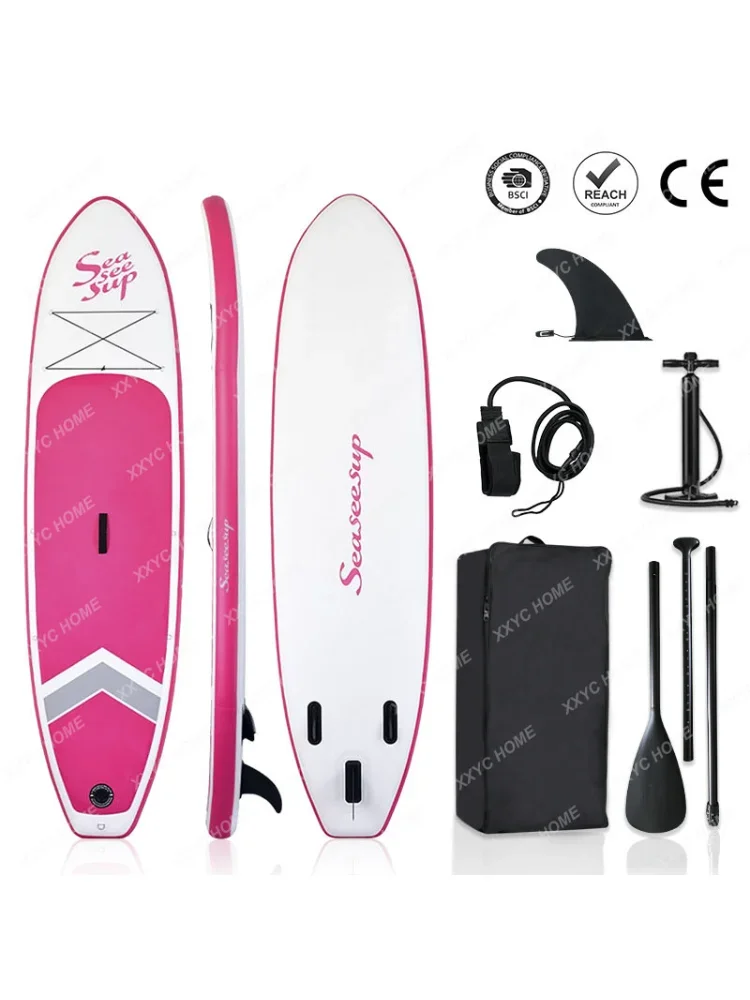 Sup Inflatable Paddle Water Skateboard Adult Novice Surfboard Paddling Kickboard Boat Standing Drifting Pulp Board