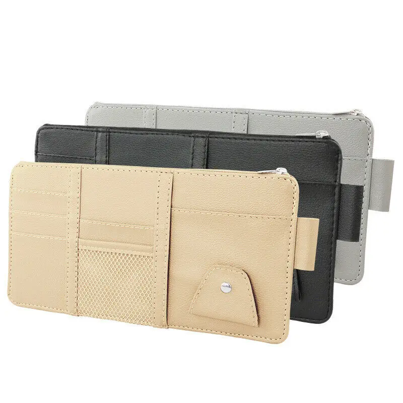 

Car Sun Visor Bill Pen Business Card Holder CD DVD Organizer Storage Box Sunglasses Clip Stowing Tidying with Zipper