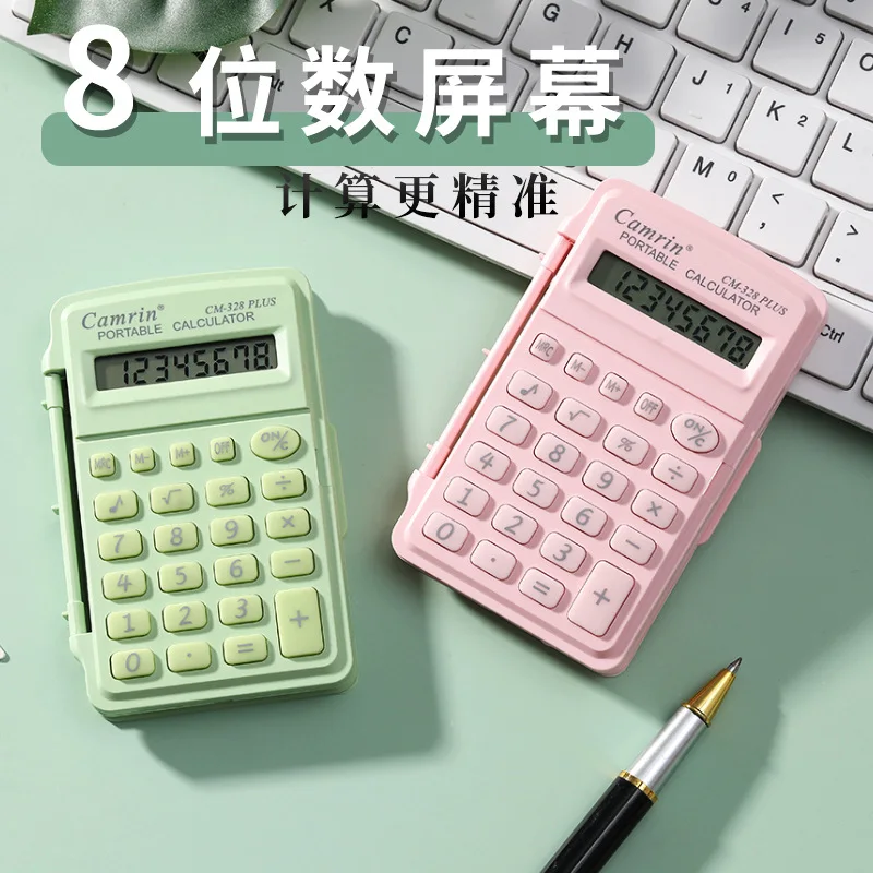

Mini scientific calculator high-value student with candy-colored computer small portable flip calculator
