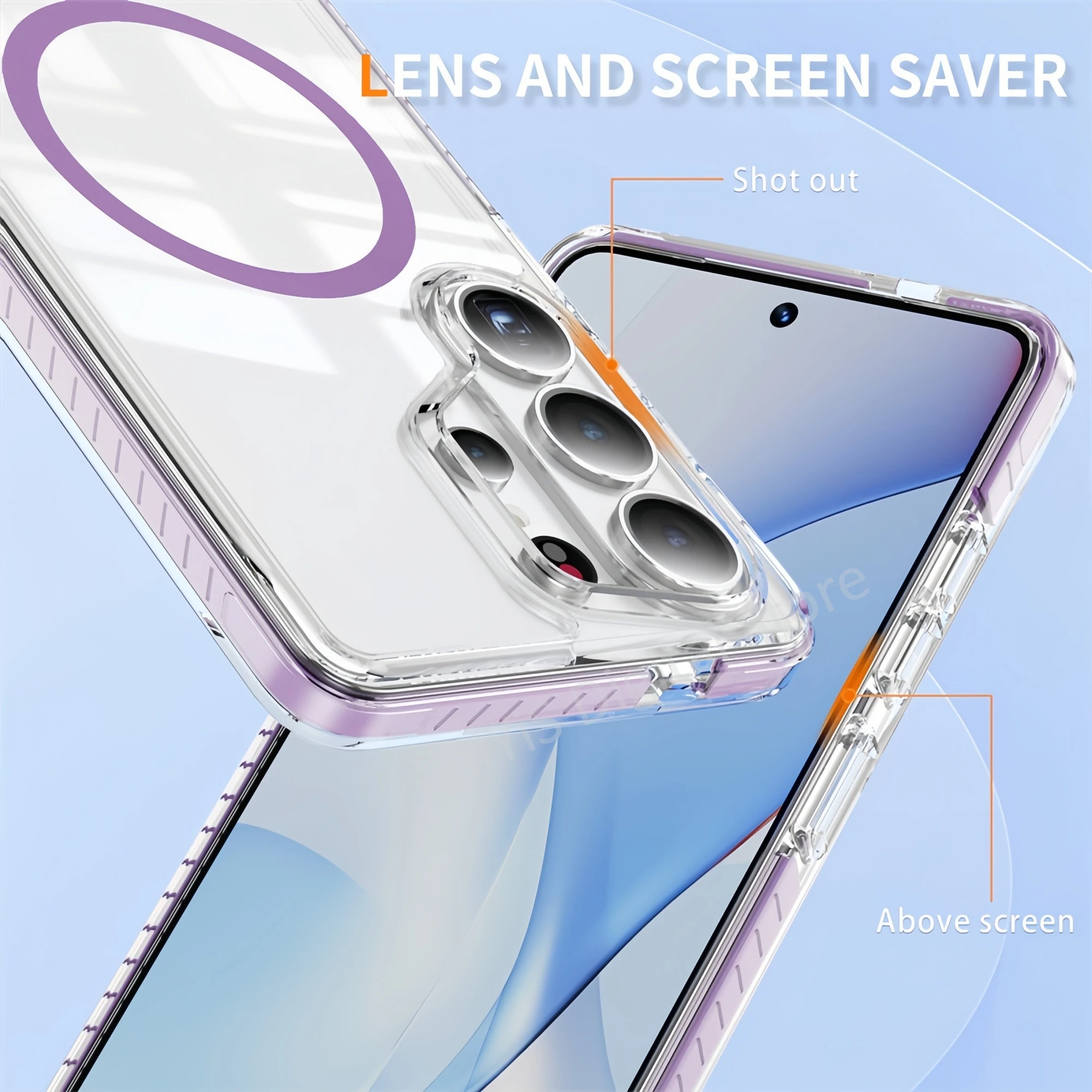 Transparent Anti-Yellow Silicone Protective Phone Case with Anti-Slip Grip