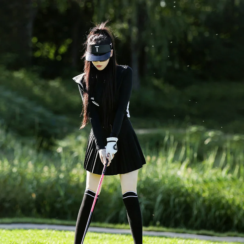 SG ladies golf wear spring and summer long sleeve round neck t-shirt women quick drying breathable sports pleats skort golf set