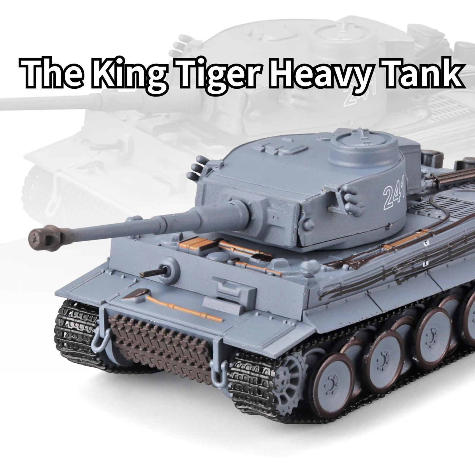 

Масштаб 1/72, тяжелый танк King Tiger, литые из сплава, военная модель игрушек, вращающийся на 360 °, танк с моторным отсеком для детей, подарки