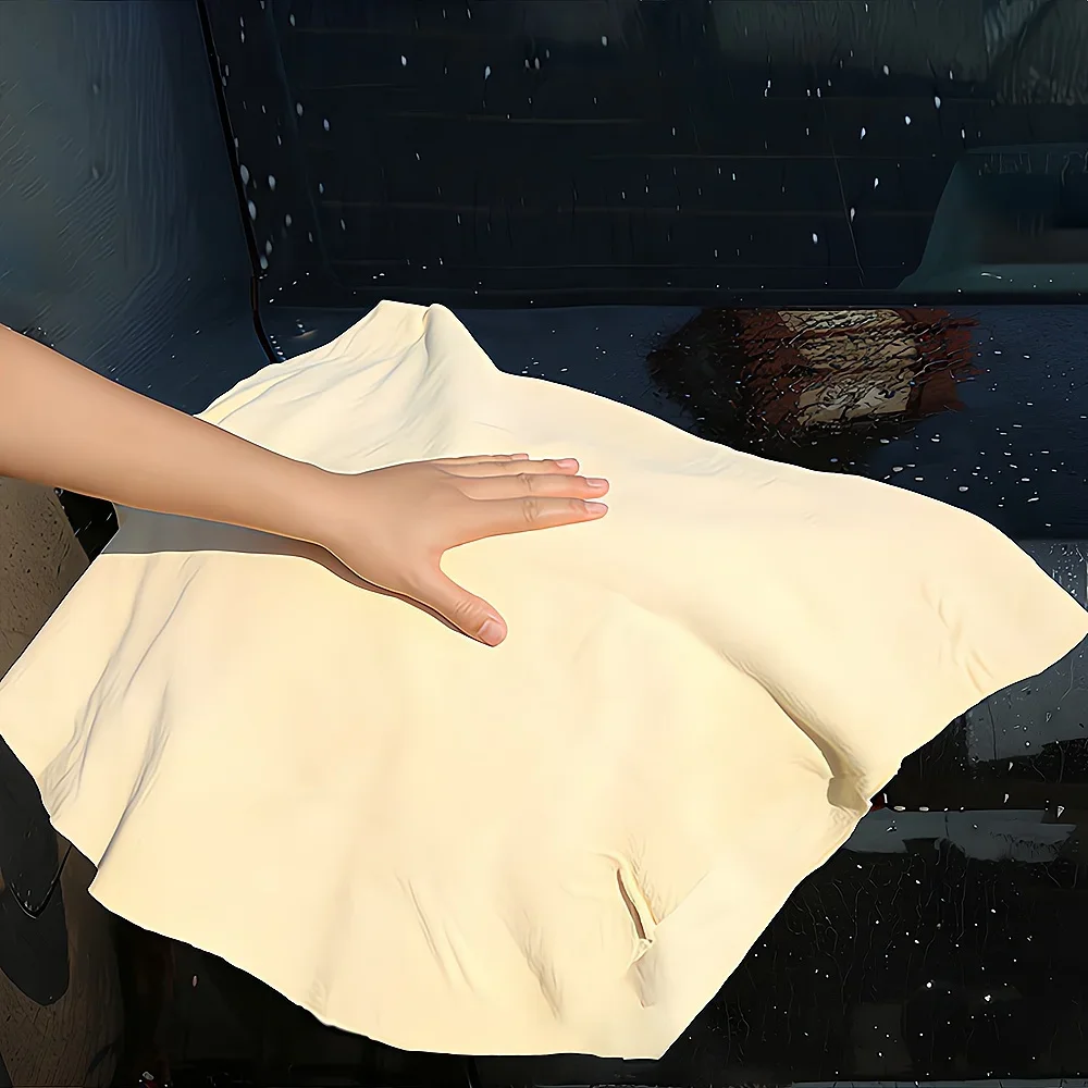 Cleaning Cloth 1PCS Auto Care Extra Large Polishes Car Moto Natural Drying Chamois Polishing Shape Cleaning Genuine Leather Cloth Paint Cleaner
