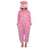 Cheshire Cat Cartoon One-Piece Pajamas Flannel Men and Women  Home Wear Autumn and Winter Home Clothing for Autumn and Winter - Image 6