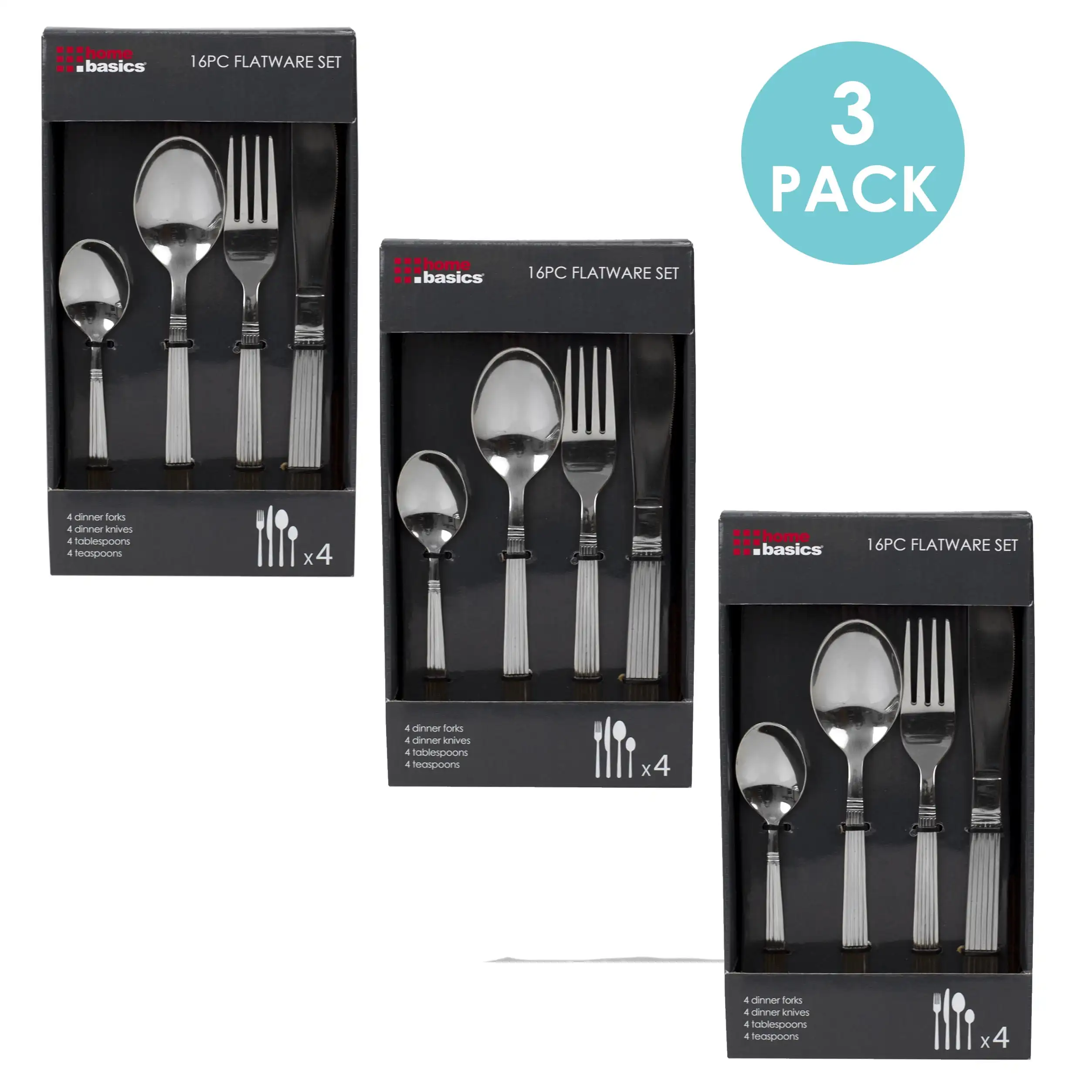

Stainless Steel Flatware Set, Silver