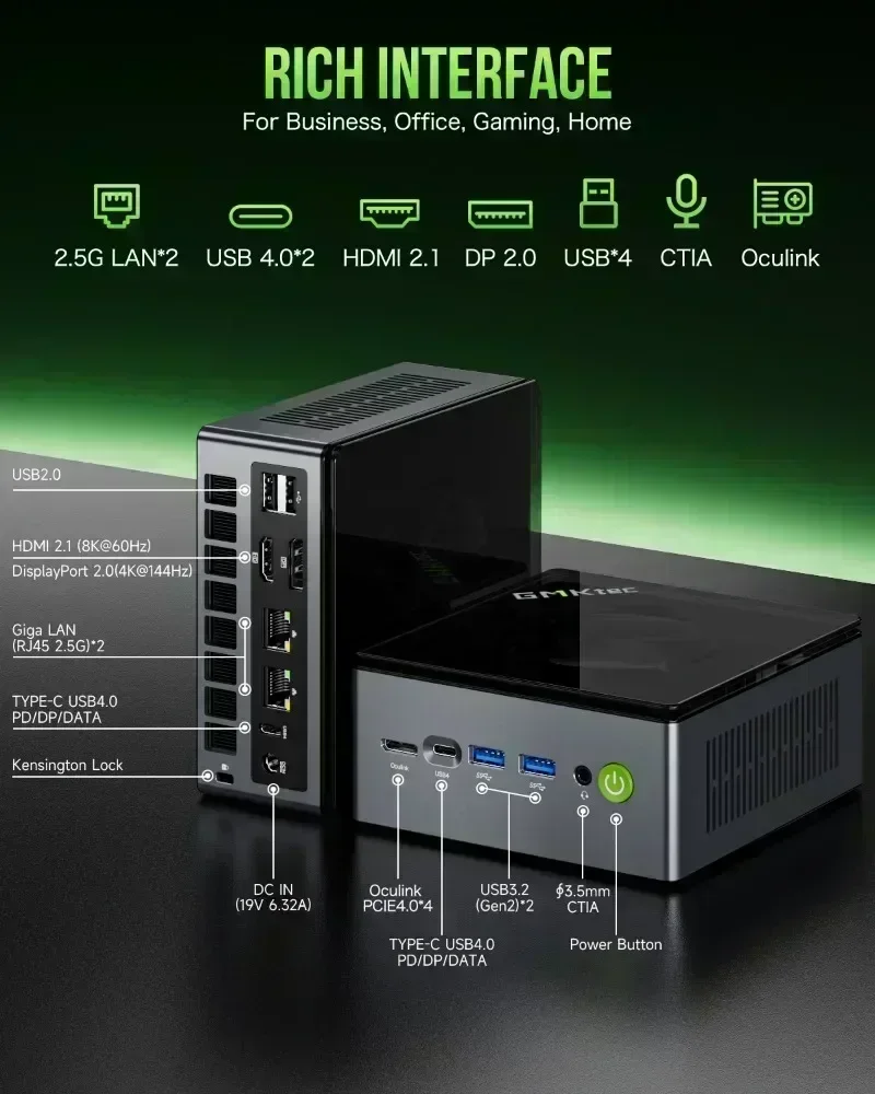 GMKtec M7 MINI PC R7 PRO 6850H Windows 11 Pro DDR5 NVME SSD Wifi6 