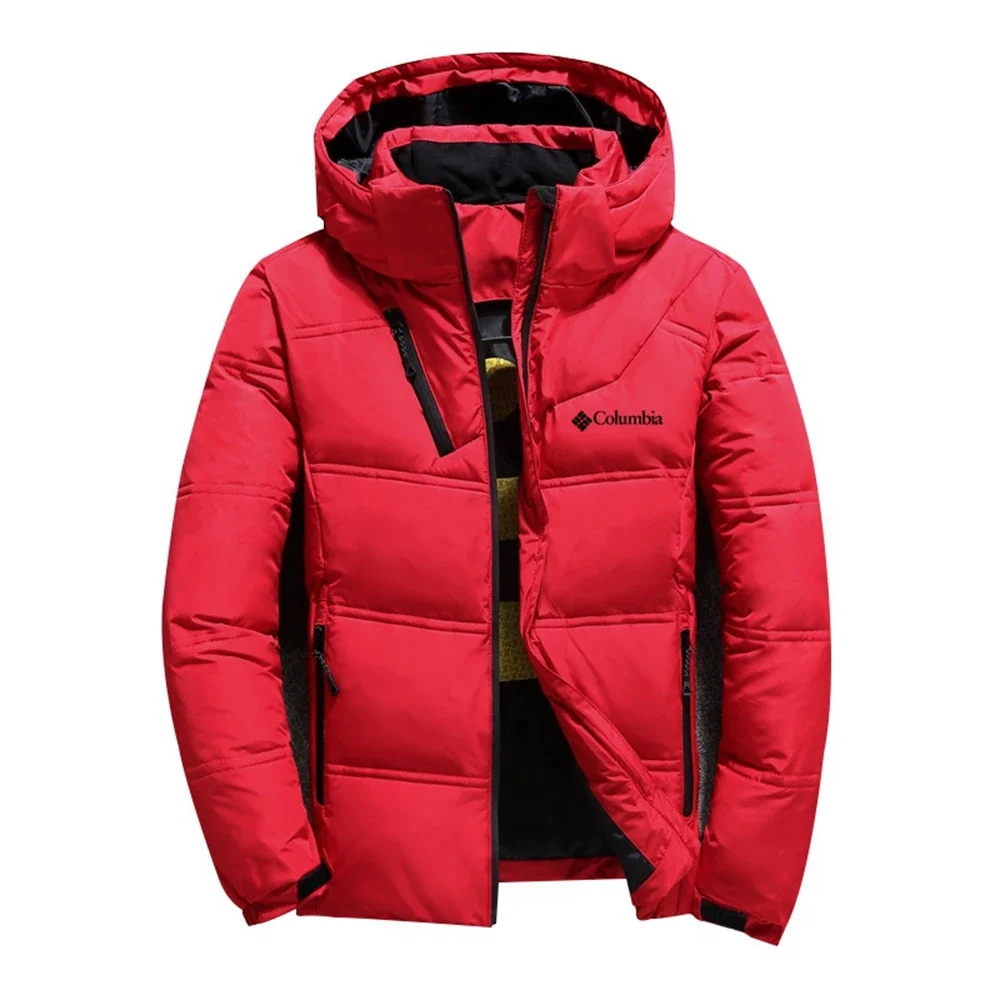 

Men's white duck down jacket, detachable short hat, casual jacket, outdoor work clothes, cold and warm, new, 2023 winter