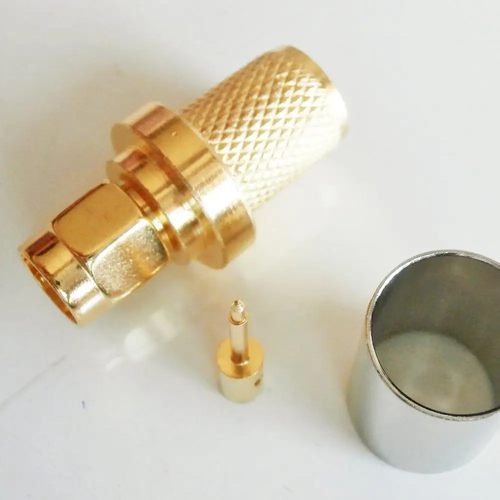 

1X Pcs High-quality RF Coax Connector Socket SMA Male Jack Crimp for RG5 RG6 LMR300 RG304 5D-FB Cable Plug Gold Plated Coaxial
