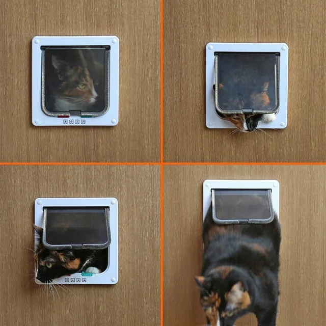 Security Lock Flap Door for Dog Cats Kitten ABS Plastic Small Pet Gate Door Kit Cat Dogs Flap Doors Dog Cat Accessories 5