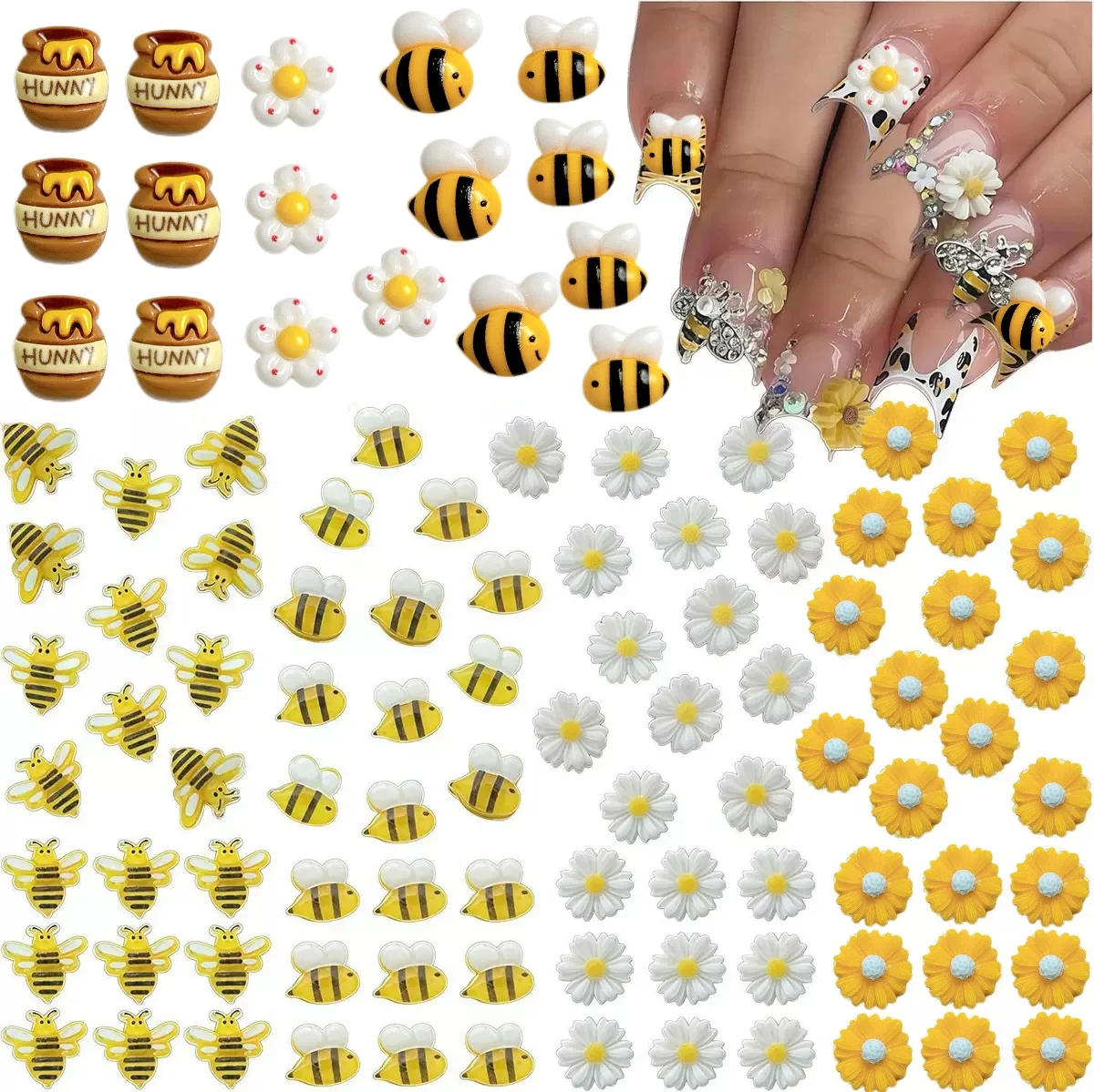3D Bienen-Nagelcharms Aus Metall – 100 Stück Im Set | Für Nail Art, Gel & Acryl | Goldfarben | Perfekt Für DIY-Nageldesigns & Deko