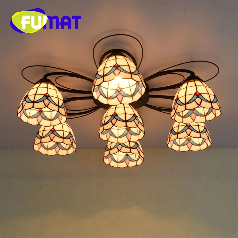 

Витражная люстра FUMAT Tiffany для гостиной, столовой, спальни, в стиле бохо