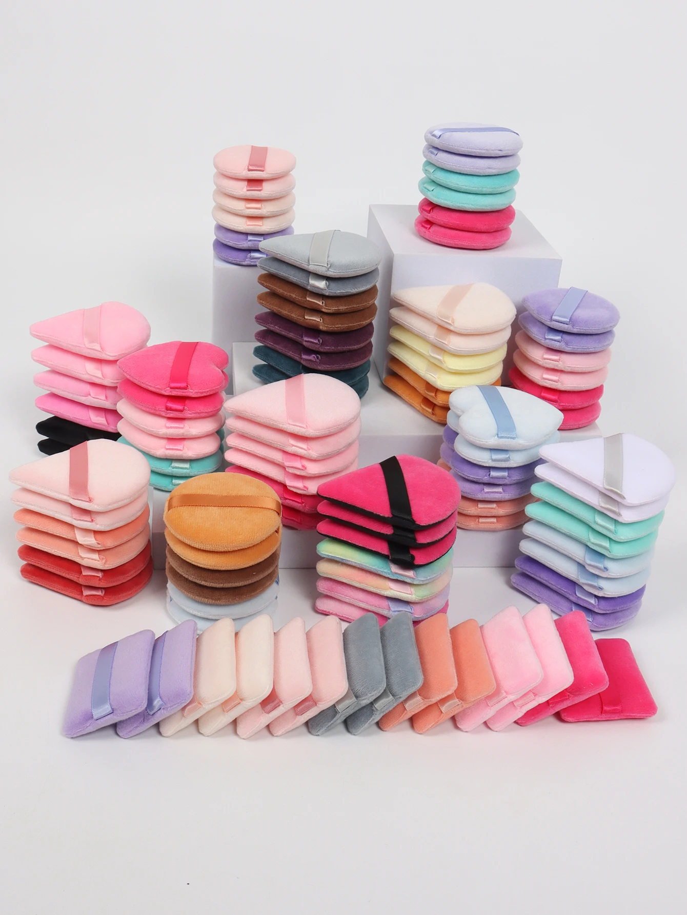 5-10-20-30-50-100 random cotton powder puff bags. Random colors and shapes. Made of ultra-soft velvet, specially designed for sh 4
