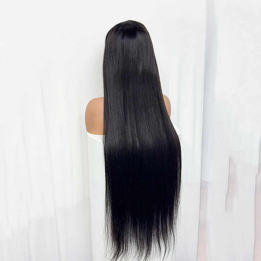 300% Density 40 Inches Straight Human Hair Wigs 13x4 Transparent Lace Frontal Brazilian Straight Hair Wig for Black Women
