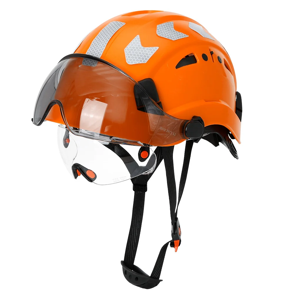 CEConstructionSafetyHelmetwithVisorBuiltInGoggleReflective