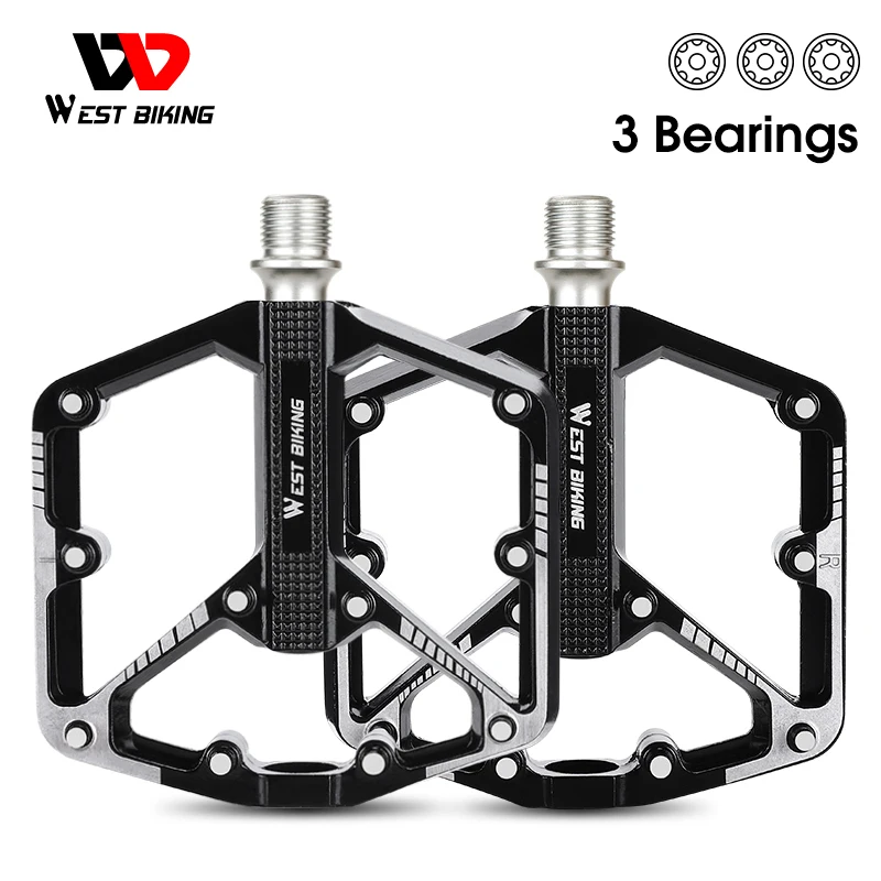 Paire de pédales vélo aluminium 3 roulements
