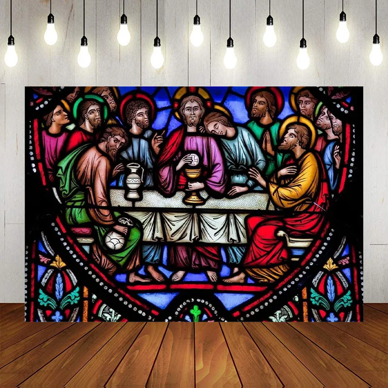 Sfondo In Vetro Colorato Jesus Doemensive Adapes Maundy Course Last Supper Cathedral Photography Background Christian Banner