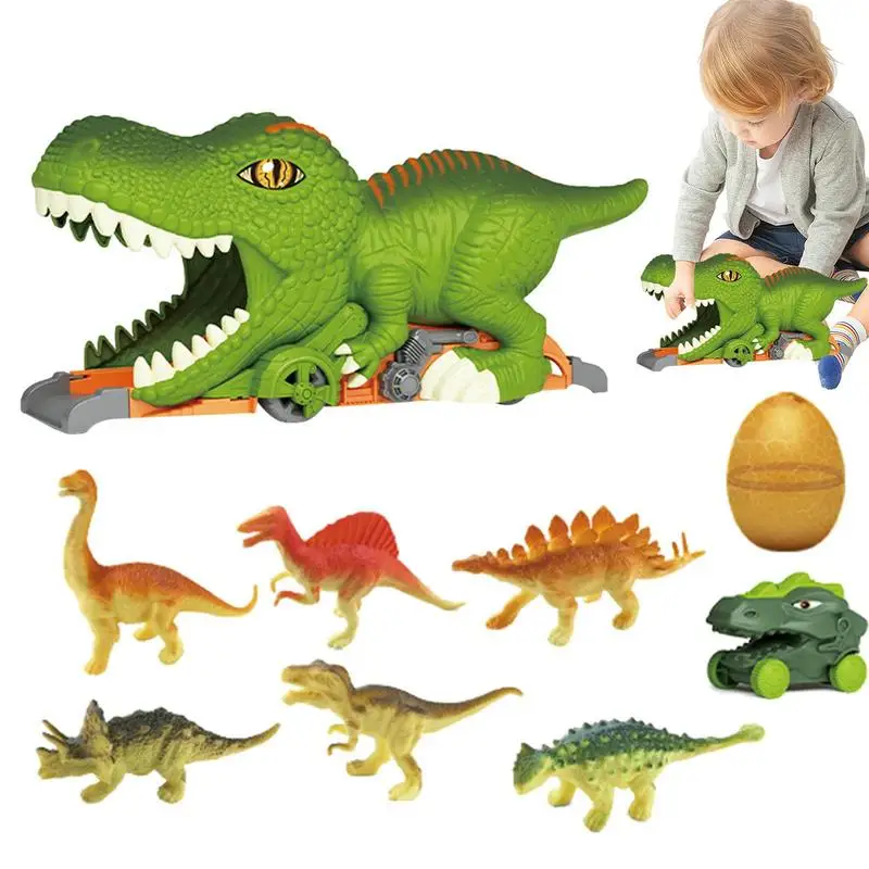 

Игрушечные динозавры, тяговые автомобили для мальчиков, тираннозавр, транспортировка, грузовик, грузовики, игры динозавров и конструкция динозавров