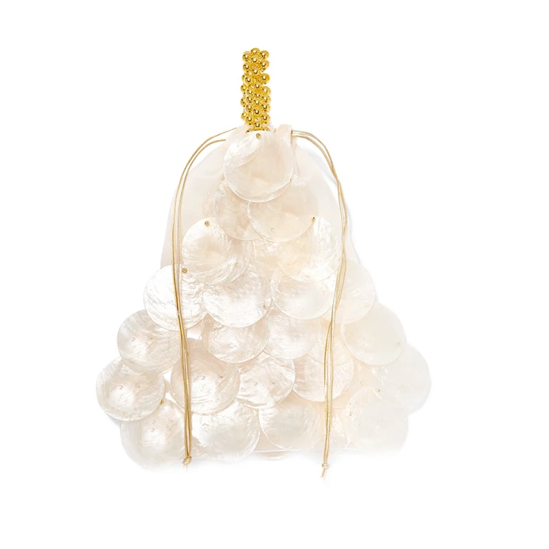 Shell Bag Natural Piece Bag Sequin Hand Weaving Beaded Pearl Handbag Women Luxury Evening Sequins Handbag crossbody bag women handbags