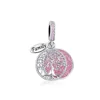 New Pink Heart Family Tree Pendant happy tree Charms house Beads Fit Original Bracelet Accessories 925 Silver Women Jewelry Gift 5