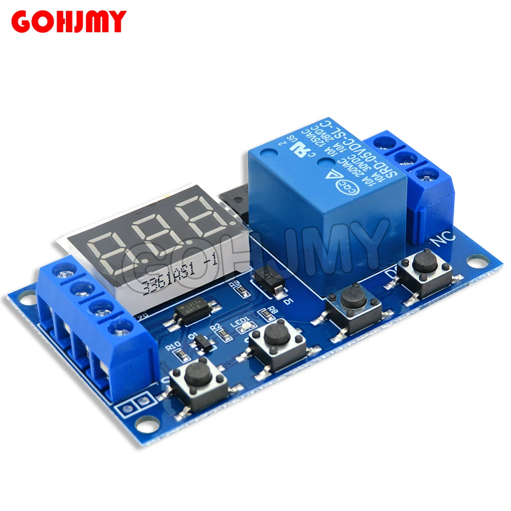 Umuddsy 1 Canale Relè 6-30V Modulo Relè Off/On Interruttore Trigger 5V Ritardo Circuito Timer Ciclo 999 Minuti Regolabile