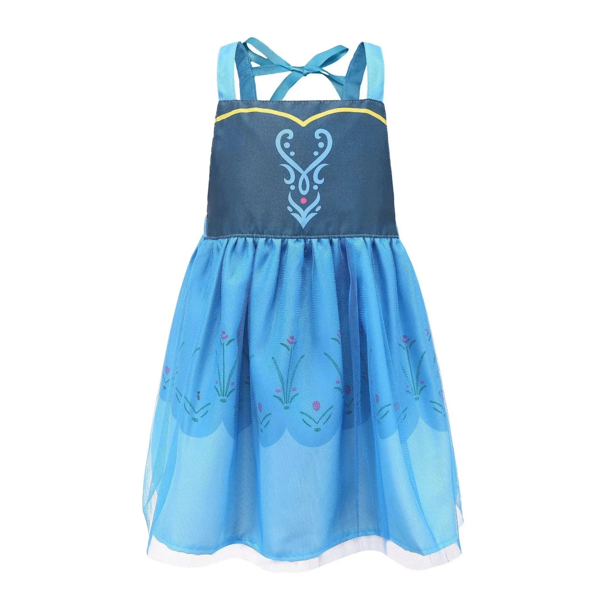 Princess Anna Elsa Long Hair Girls Apron Coverall Dirty Proof Painting Smock Toddler Kindergarten Protective Clothing