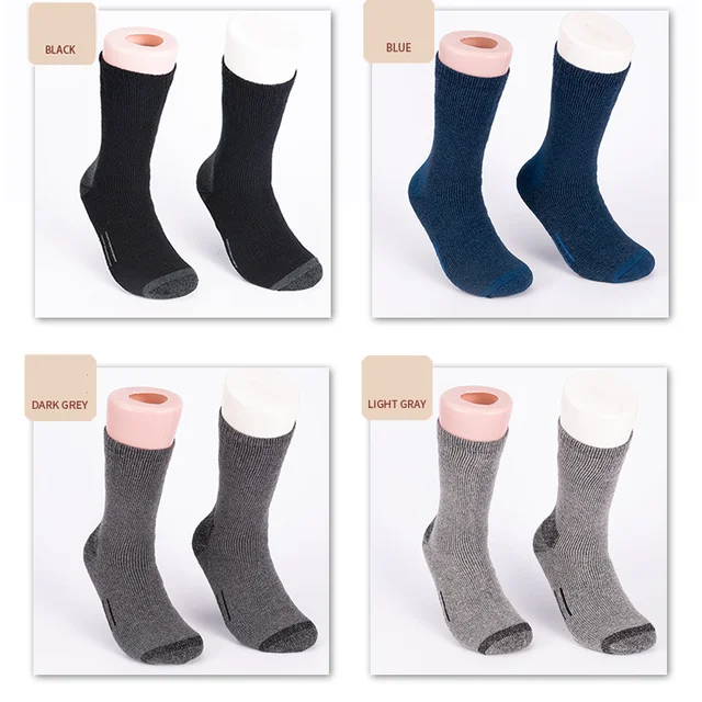 Keep Warm and Stylish with Mens Merino Wool Thermal Rib Boot Crew Casual Sport Hiking Socks