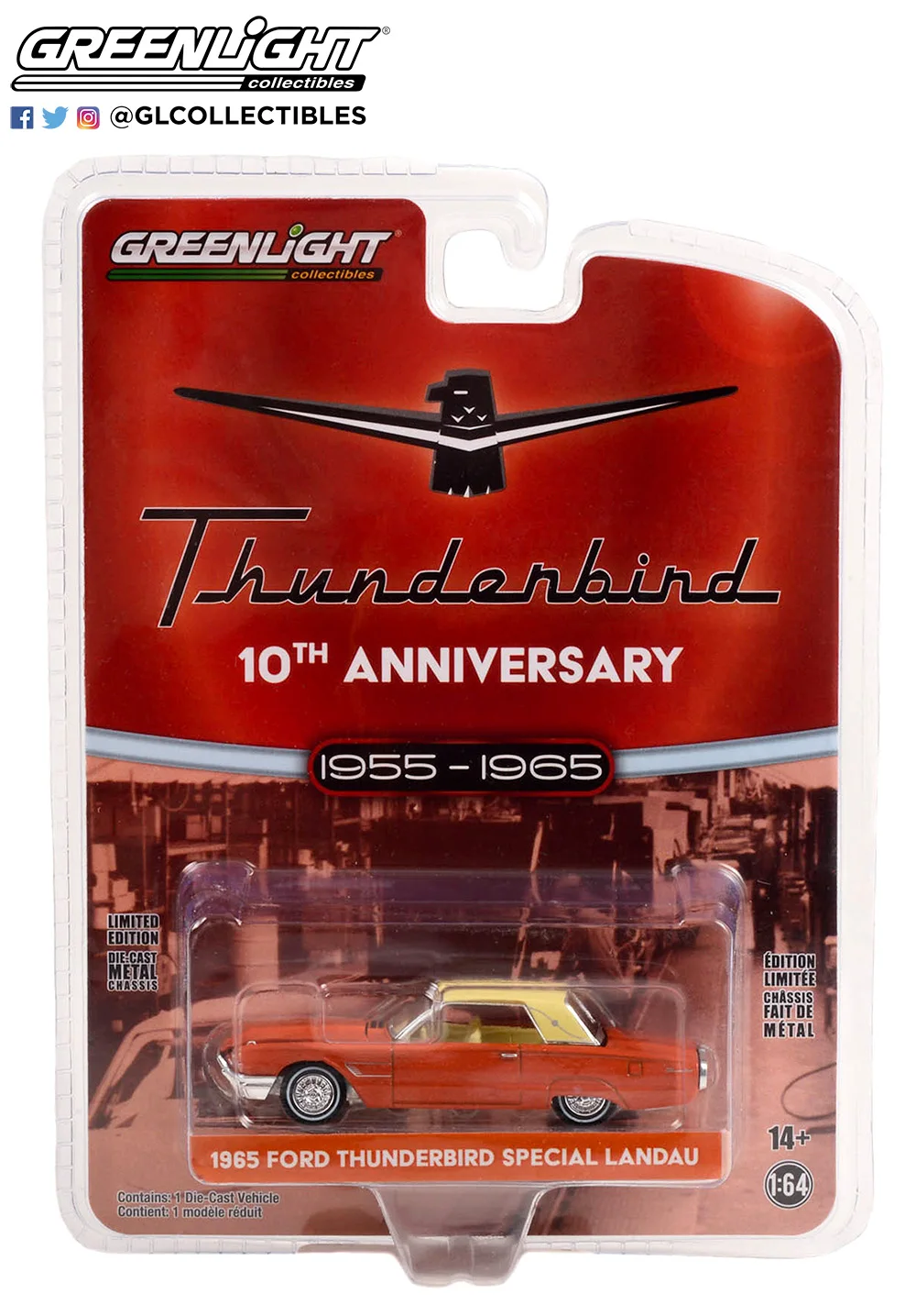 

Greenlight 1/64 1965 форфорд Thunderbird коллекция литых под давлением фотомоделей украшений в подарок