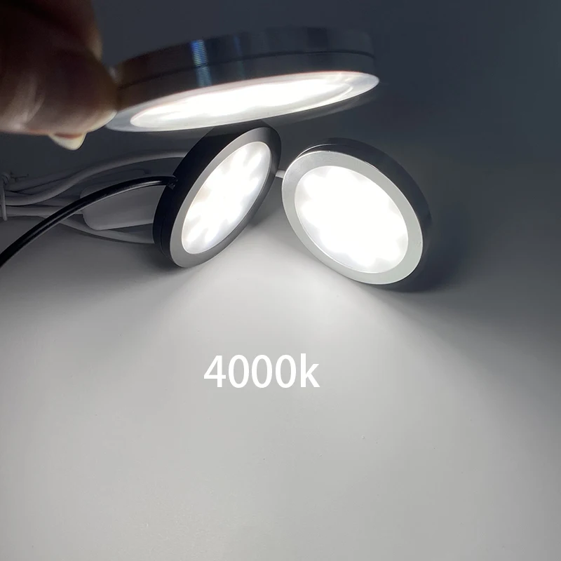 USB LED Mini Spotlight 5V Round Surface Mount Cabinet Display Showcase Small Light Ceiling Light Spotlight Home Use with Switch 6