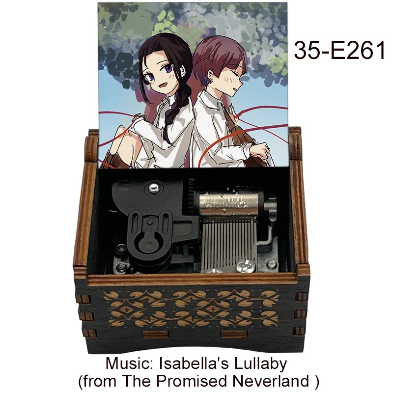 Anime Theme Black Exterior Clockwork Type Music Box The Promised Neverland Isabella's Lullaby Melody Home Decoration Ornaments