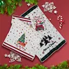 5-pack oblique month three-star Christmas towel, quick drying, absorbent, no fading, no shedding of hair, no shedding of fluff, 3