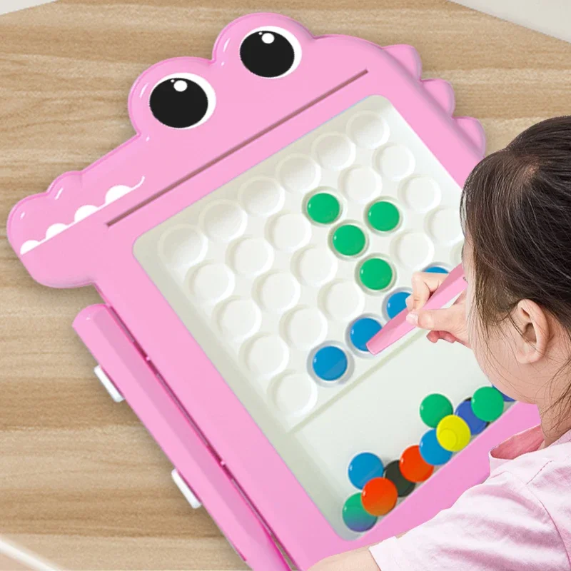 Children's magnetic pen drawing board puzzle magnetic magnet stone bead focus training coordination exercise toy 5