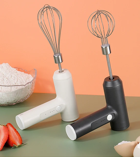 Electric Whisk USB High-power Rechargeable Cream Mixer Kitchen Household  Hand-held Mini Stainless Steel Whisk Baking Tool