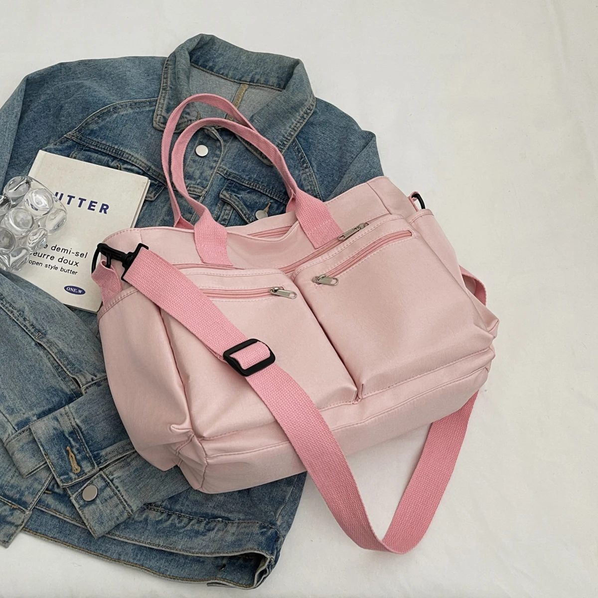 Nylon-Tragetasche Herren-Schultertasche Damen-Schulunterstützungstasche Pendler-Umhängetasche Tablet-Computer-Handtasche 2025 Neue Unterrichtstasche für die Mittelstufe – Detail 12