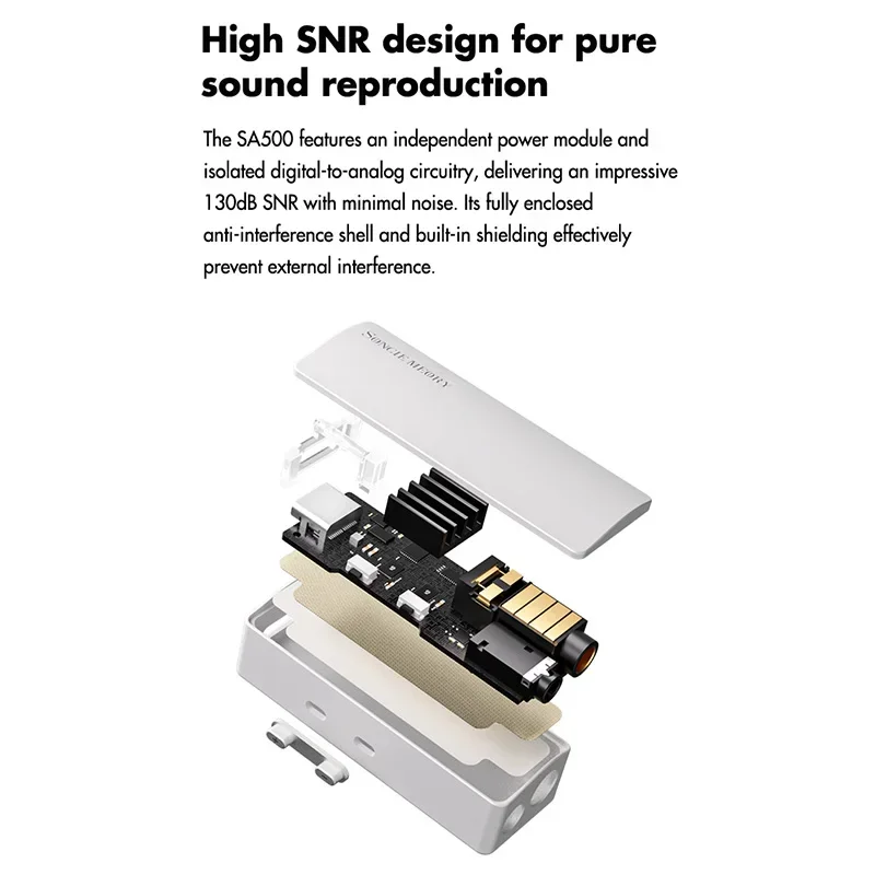 SoncieMeory SA500 Decoder Portable USB DAC AMP Headphone amplifier Dual DAC chip AMP 32bit/384kHz DSD256 TYPE-C to 3.5mm 4.4mm
