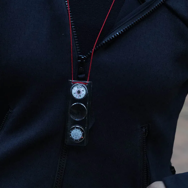 Multifunktionale Kombinationswerkzeuge Kompass Thermometer Lupe Lineal Mini EDC Outdoor-Ausrüstung Camping – Detail 4