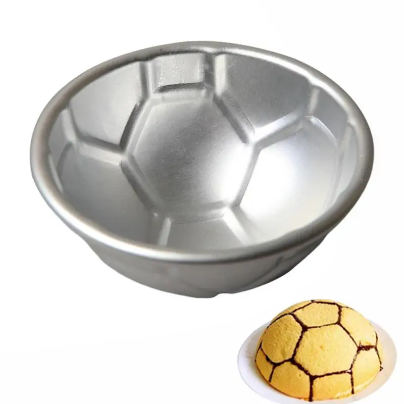 

3D Soccer Ball Aluminum Baking Pan 3.14in Metal Cake Pan Mold Tray Aluminum Cake Mold Pastry Mould for Dessert Cake