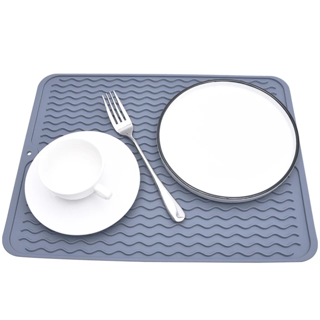 Silicon Dish Drying Mats Kitchen  Silicone Dish Drying Mat Table - Silicone  Dish Mat - Aliexpress