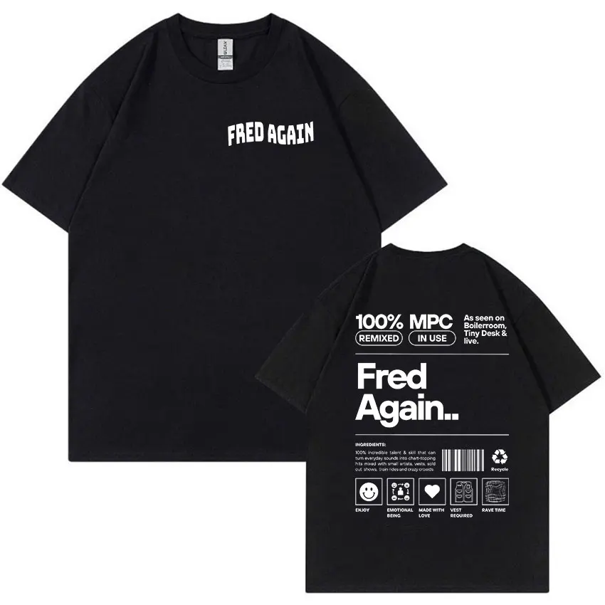 FRED AGAIN.. 黒 Tシャツ M Fred Again Music Album Print T Shirt Men's Casual High