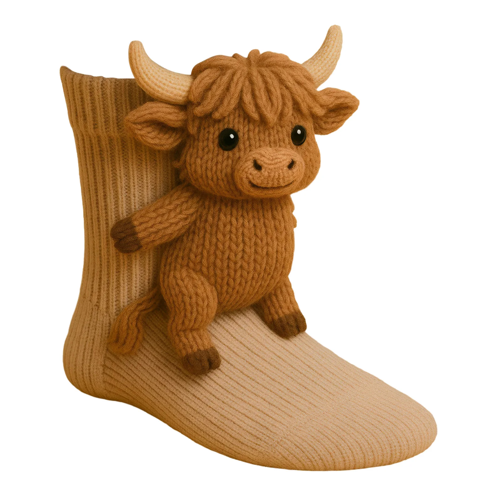 Crochet Animal Socks Breathable Hand Crocheted Plush Socks Moisture Wicking 3D Knit Warm Socks for Animal Lovers