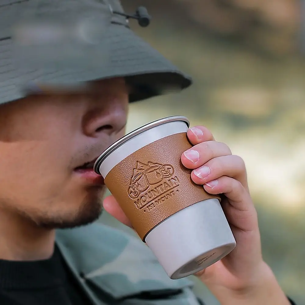 Portable Hot Resistant Heat Insulation Cover Water Cup Leather Cup Cover Stainless Steel Sleeve Sleeve Protective cup cover