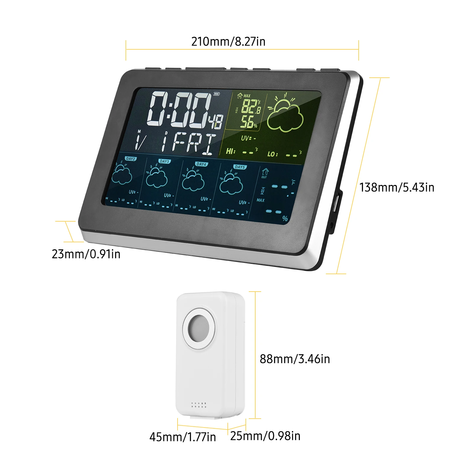 14€13 sur Station météo Smart WiFi Température Humidité Capteur Intérieur  Hygromètre APP Télécommande avec écran LCD Capteur T&H ℃-℉ - Station météo  thermomètre pluviomètre - Achat & prix