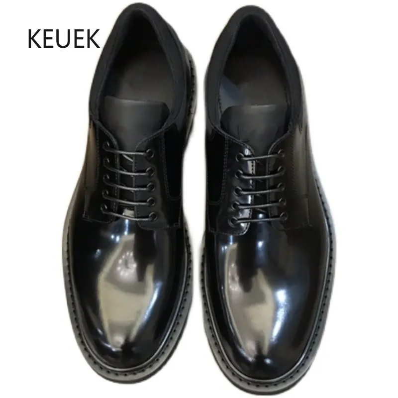 

New Designer High-End Genuine Leather Wedding Dress Shoes Men Derby Casual Business Work Breathable Thick Sole Moccasins 5A