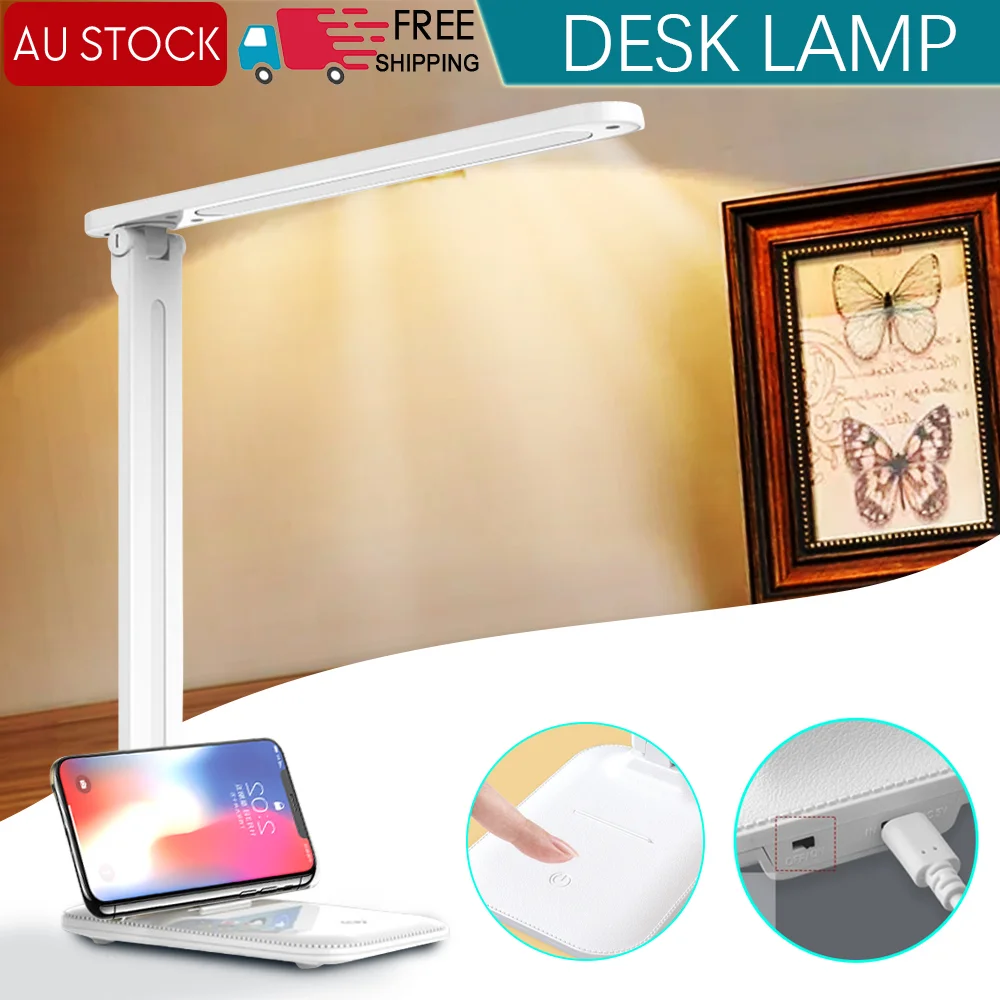 Touch LED Desk Lamp Bedside Study Reading Table Light Dimmable USB Rechargeable