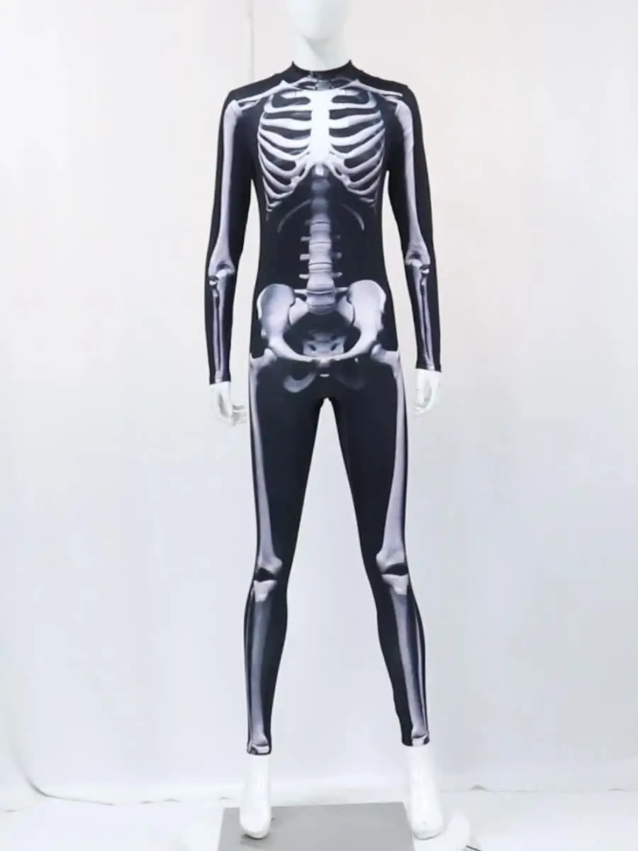 Surwin Orrore Costume di Halloween Tuta Maniche Lunghe da