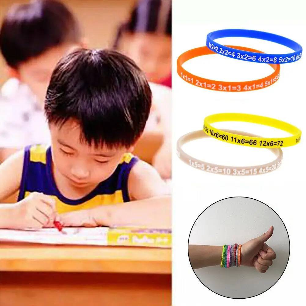 Soft Silicone 12Pcs/Set Multiplication Tables Bracelet Learn Math Education Wristband For Kids Preschool Teaching Aids Math T6L0 4